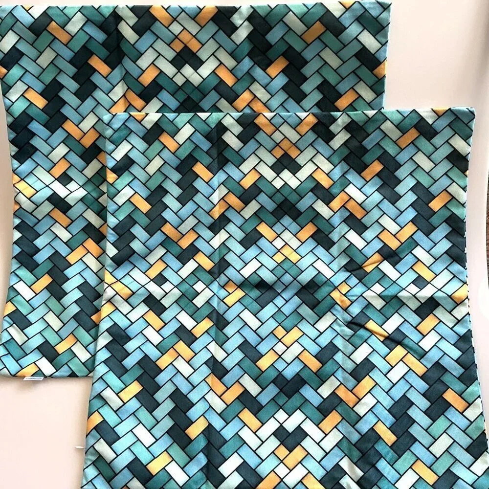 CALITIME GEOMETRIC PRINT PILLOW COVERS